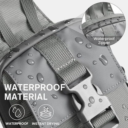 G4Free Waterproof Mini Crossbody Sling Bag, Small Chest Fanny Pack for Men, Lightweight Travel Sports Purse (Grey)
