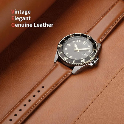 Fullmosa Leather watch strap, vintage replacement strap, watch strap 22 mm, 20 mm, 24 mm, 19 mm, 18 mm, bracelet watch accessories for men and women, watch strap for smartwatch and universal watches