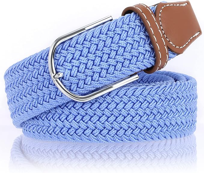 XZQTIVE Braided Belt Stretch Belt for Men and Women Multicolored Woven Golf Belt Elastic Jean Belts
