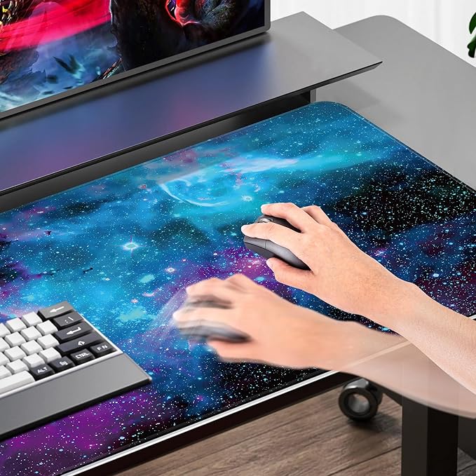 Mydours Extended Mouse Pad, 44" x 20" Extra Large Mat XXL, Gaming Mouse Pad with Non-Slip Rubber & Fabric, Office Computer Desk Mat for Laptop Game Setup (Universe)
