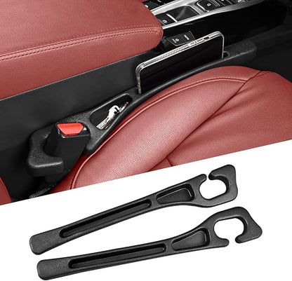 Car Seat Gap Filler, Car Seat Accessories, Car Organizers and Storage with Phone Holder, Car Organizer Fit Sedan SUV Truck Black Set of 2