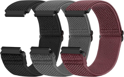 Compatible with 16mm 18mm 19mm 20mm 22mm 24mm Watch Bands Quick Release Replacement Wristband,Adjustable Stretchy Nylon Solo Loop Straps Fabric Braided Sport Elastic Bands for Men Women