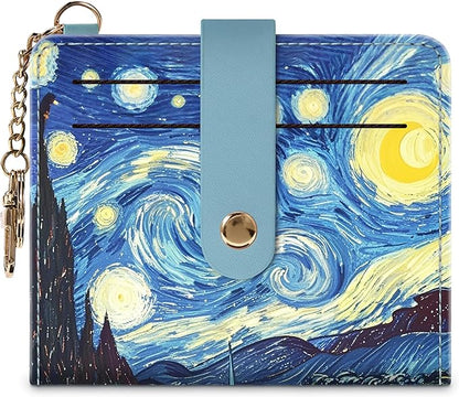 Airkit Small Wallets Woman RFID Blocking Leather Credit Card Holder - with ID Window - Card Wallets for Women - with Zipper Coin Purse - Keychain Wallet