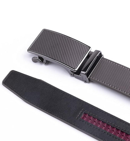 Fabio Valenti Mens Belt,Ratchet Belt Dress with 1 3/8" Genuine Leather with Easier Adjustable Buckle, Trim to Fit
