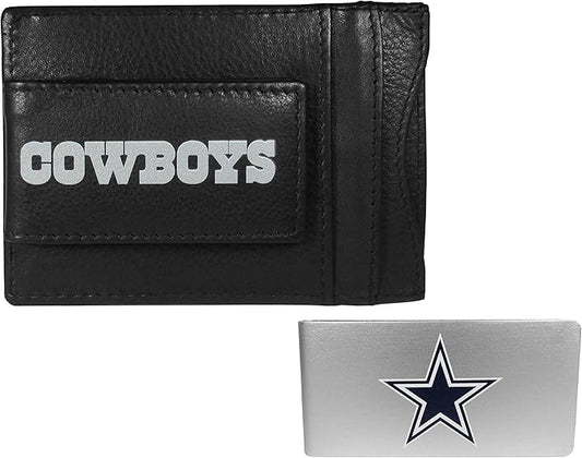 Siskiyou Sports NFL unisex Leather Cash & Cardholder & Money Clip