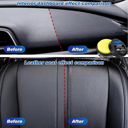 2Pcs Leader Cleaning and Care Cream & Cleaning Paste for Leather Care, Automotive Interior Leather Cleaning Cream, Leather Repair Kit Car Interior, Car Leather Conditioner Oil Paste