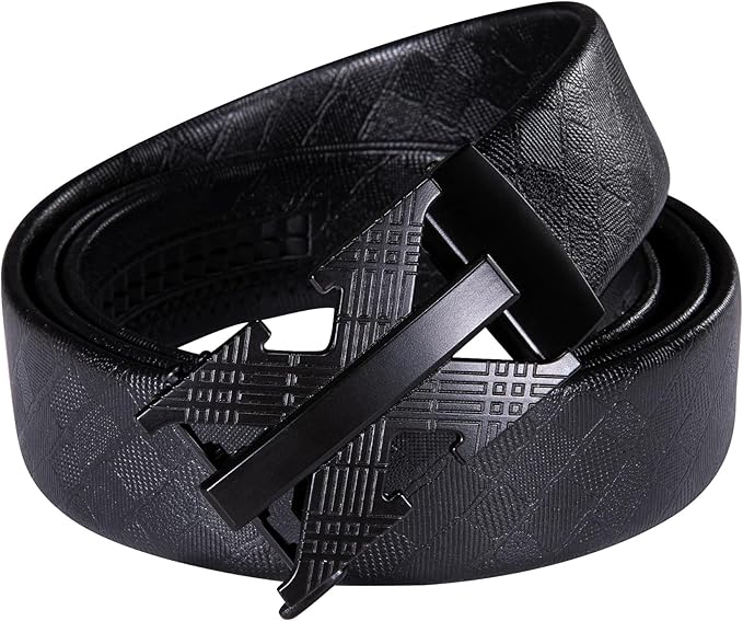Dubulle Designer Mens Belts, Sliding Automatic Buckle Ratchet Dress Belt TOP Genuine Leather Strap Gifts