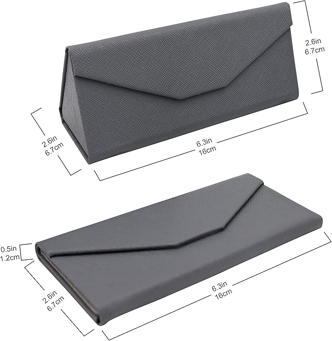 Real Sic Glasses Case for Men and Women - Magnetic Folding Hard Shell Sunglass Holder - Inspired by Solid Color