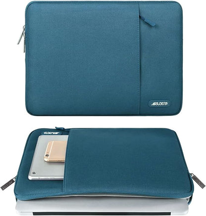 MOSISO Laptop Case 16 inch, 15-15.6 inch Laptop Sleeve Compatible with MacBook Pro 16 M5 M4 M3 M2 M1, HP Acer Dell Lenovo ASUS, Polyester Vertical Computer Sleeve Bag with Pocket, Deep Teal