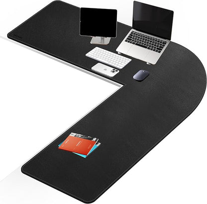 Mydours 61"x61"x20" Super Large Desk Mat, Full Mouse Pad for L-Shaped Standing Desk, Double-Sided Mat with PU Leather Surface, Extended Coverage for Large L Shaped Desk, Compatible with Home & Office