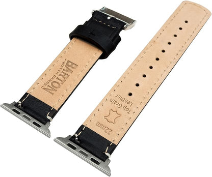 BARTON WATCH BANDS - Top Grain Leather Watch Bands Compatible with Apple Watch Models - 1, 2, 3, 4, 5, 6, 7, 8, 9, 10, SE, Ultra & Ultra 2