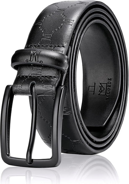 MILORDE Men's Genuine Leather Dress Belt, Handmade, 100% Cow Leather, Fashion & Classic Designs for Work Business and Casual