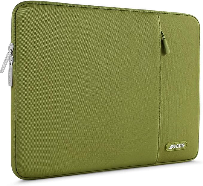 MOSISO Laptop Case 14 inch, 14 inch Laptop Sleeve Compatible with HP Lenovo Dell ASUS Acer, HP Stream, Dell Latitude, Lenovo IdeaPad, Polyester Vertical Computer Sleeve Bag with Pocket, Chartreuse