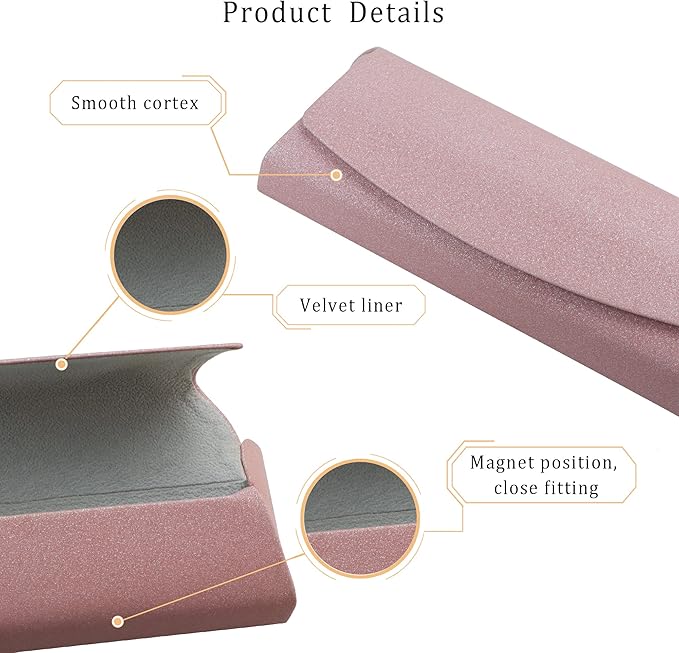 LifeArt Eyeglass Case Hard Shell, Portable Sunglass Case for Women and Men, fashionable PU Leather Eyeglass Case, Lightweight