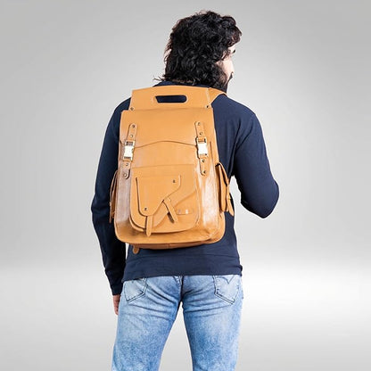 Handmade World Full Grain Leather Backpack for Men – Business Computer Backpack Fits Upto 17” Laptop, Office Work Travel Bag
