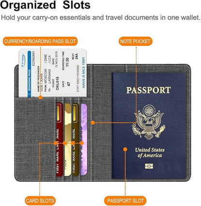 FINTIE Passport Holder, Slim Travel Wallet RFID Blocking Card Case Cover Passport Cover Protector Essentials with Credit Card Slots for Women/Men | Slim, RFID Blocking, Card Case Cover, Essentials, Credit Card Slots