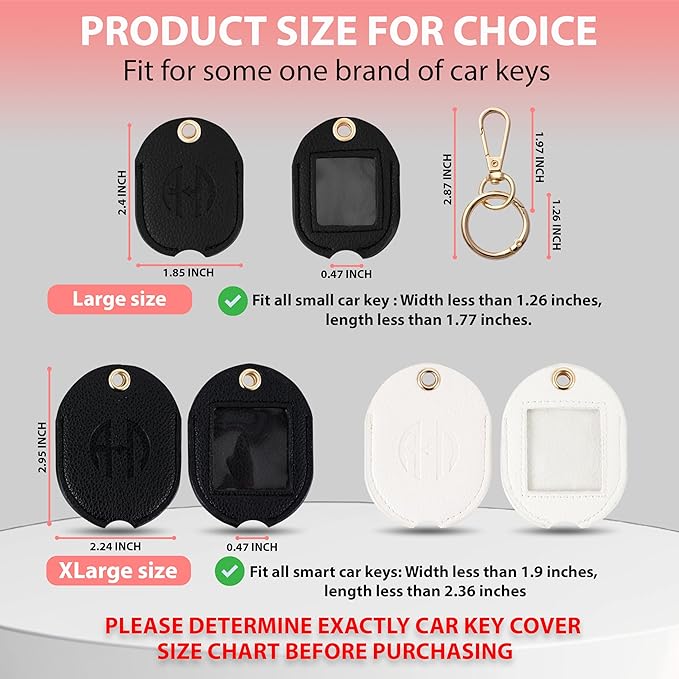 Leather Car Key Fob Cover Sleeve Holder for Broken Keys – Smart Remote Protector Case with Keychain for Men & Women