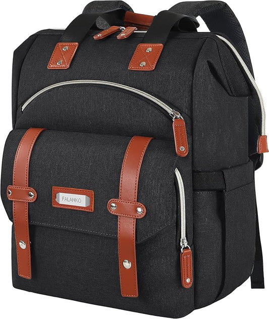 FALANKO Laptop Backpack for women, Doctor Teacher Work RFID Anti Theft Laptops Backpack, Wide Open College Travel 15.6 Inch Computer Bag for Men Women
