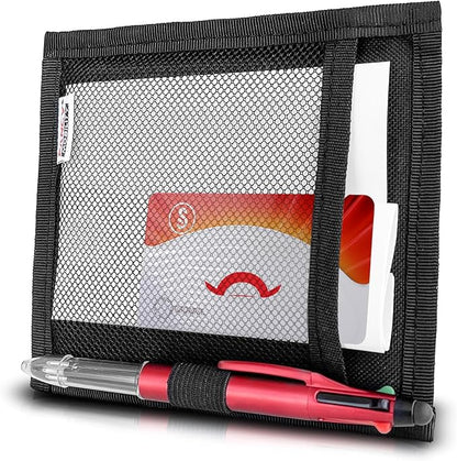 Mini Car Sun Visor Document Holder - Visor Accessories for Women and Men - Small Auto Organizer, Registration & Insurance Holder - Minimalist Design (Black)