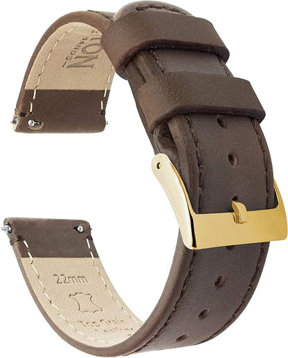 BARTON WATCH BANDS - Top Grain Leather Watch Bands Compatible with Apple Watch Models - 1, 2, 3, 4, 5, 6, 7, 8, 9, 10, SE, Ultra & Ultra 2