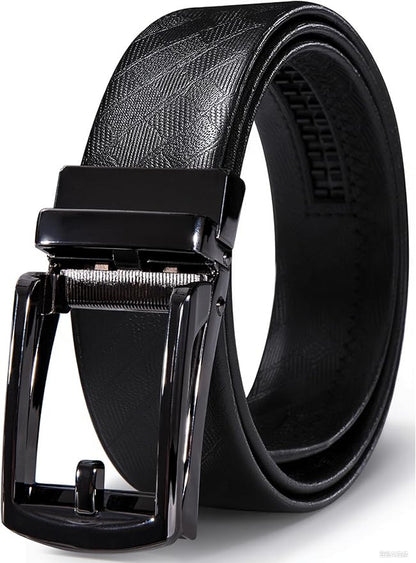 Barry.Wang Mens Belts Leather Ratchet Automatic Buckle Slide Click 1 3/8" Designer Dress Fashion Classic Casual Work Business