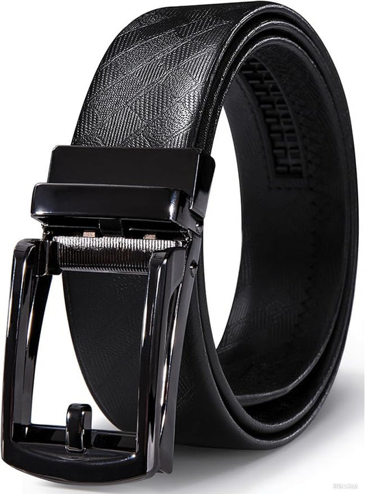 Barry.Wang Mens Belts Leather Ratchet Automatic Buckle Slide Click 1 3/8" Designer Dress Fashion Classic Casual Work Business