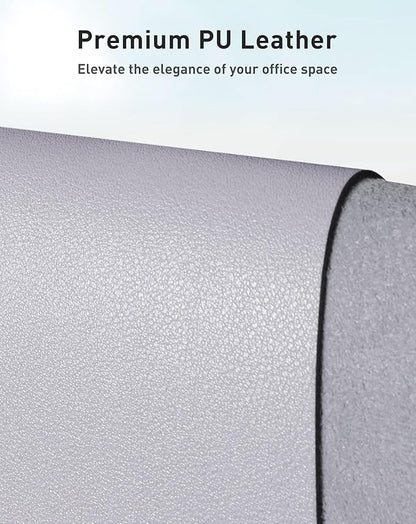Aothia Faux Leather Desk Mat - Large Mouse Pad, Non-Slip PU Leather Blotter, Waterproof Writing Surface for Office and Home (Smoky Lavender, 40" x 24")