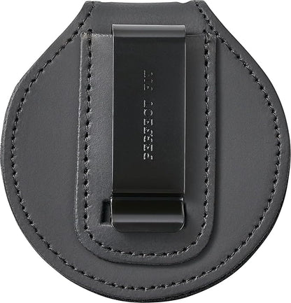 Perfect Fit Shield Wallets County of Los Angeles Sheriff Six-Point Star Belt Clip Badge Holder with Pocket and Chain (Cutout PF622), Black Leather, One Size