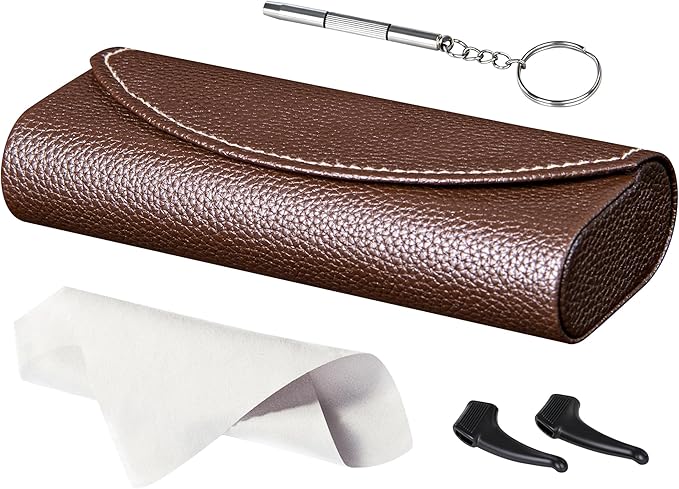 RayLove Ultimate Glasses Case Kit, Hard Shell Sunglasses and Eyeglass Case with Cleaning Cloth, Screwdriver, Ear Hooks