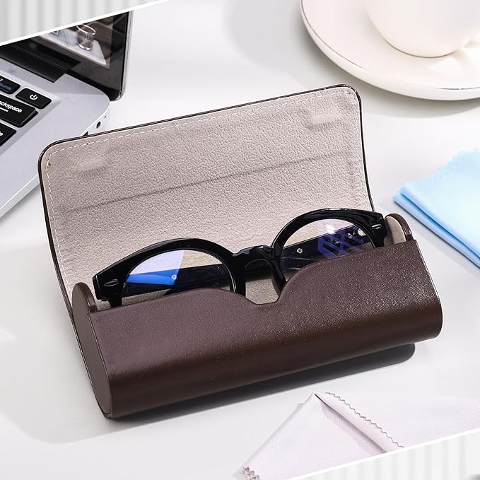 6Pack Glasses Case, Eyeglasses Case Hard Shell, Lightweight Portable Case for Sunglasses Eye Glasses Case with Cleaning Cloth