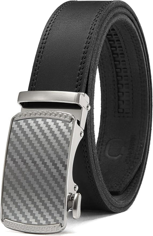 CHAOREN Mens Belt Leather Ratchet Belt - Customizable Fit, Effortless Style (35mm)