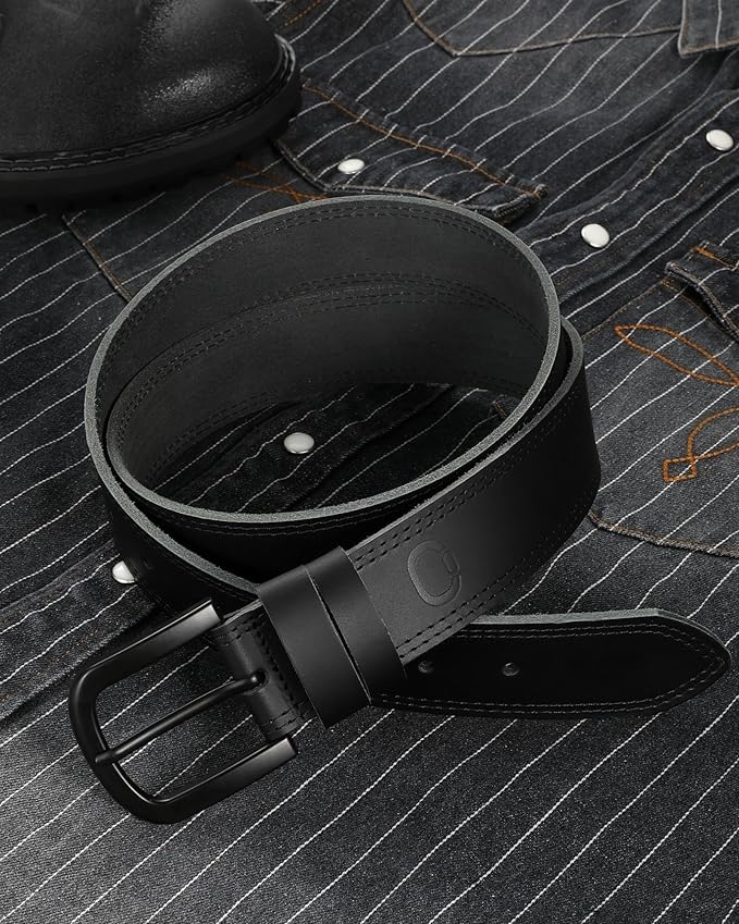 CHAOREN Full Grain Leather Belt for Men, Work Belts for Men Heavy Duty, Daily Wear for Jeans Pants