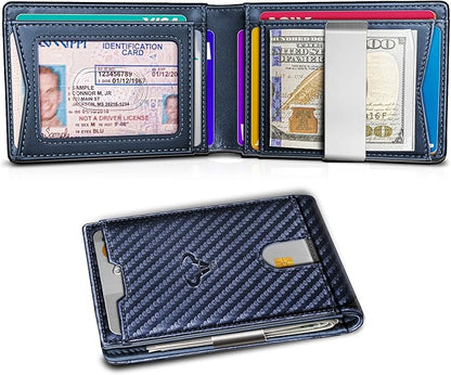 BULLIANT Men Wallet Airtag&Standard Use,Slim Front Pocket Wallet Money Clip for Gifg Men RFID Blocking 11Cards
