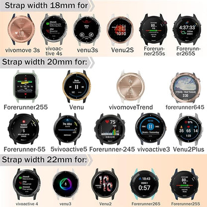20mm Magnetic Braided Nylon Band Compatible With Garmin Vivoactive 6/Vivoactive 5/3/3 Music Watch Bands, Quick Release Stretchy Strap Replacement for Venu Sq 2/Forerunner 55/165/245/645