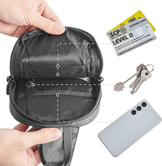 G4Free Waterproof Mini Crossbody Sling Bag, Small Chest Fanny Pack for Men, Lightweight Travel Sports Purse (Grey)