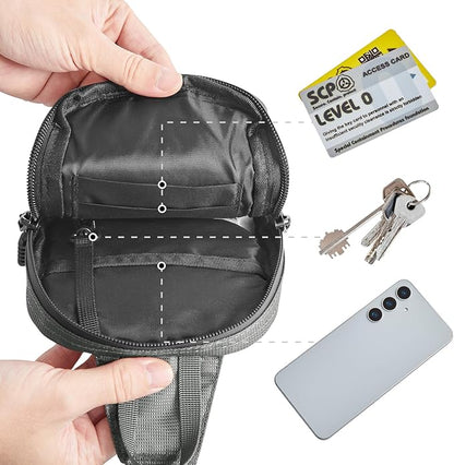G4Free Waterproof Mini Crossbody Sling Bag, Small Chest Fanny Pack for Men, Lightweight Travel Sports Purse (Grey)