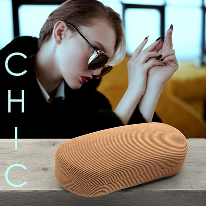 MyEyeglassCase - Large Sunglasses Case - Hard Glasses Case Holder w/Pouch & Cloth - Eyeglass Case Aviator Frames Men & Women
