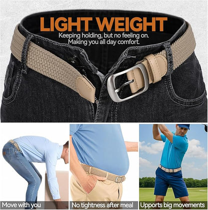 XZQTIVE Braided Belt Stretch Belt for Men and Women Multicolored Woven Golf Belt Elastic Jean Belts