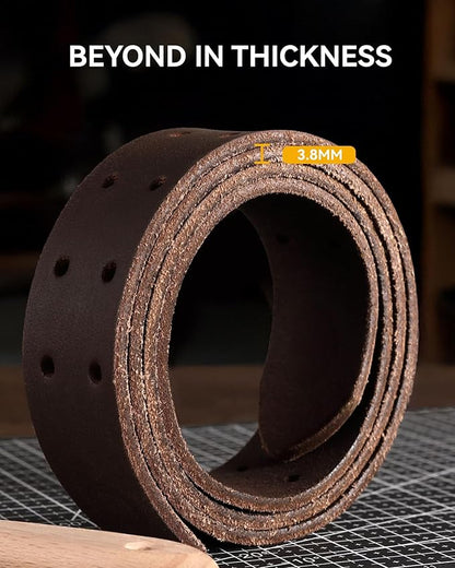 CHAOREN Work Belts for Men Heavy Duty - 1.5" Full Grain Leather Belt Casual - Fully Adjustable, Double Prong
