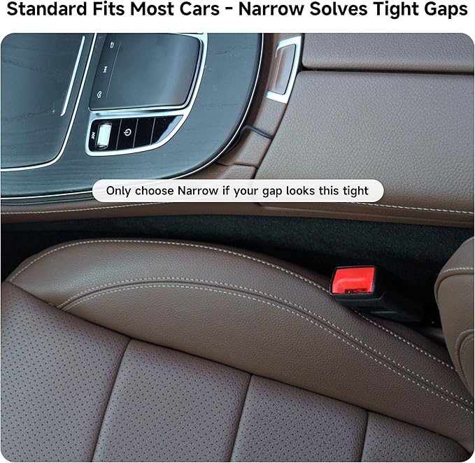 Givifive Car Seat Gap Filler Set of 2, 3IN1 Seat Side Gap Filler Plug with Storage Slot & Hook Function, Soft Foam Universal Fit Car SUV Truck Fill Gap Between Seats Console Organizer（Narrow Beige）