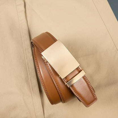 Founders & C Ratchet Belts for Men-Black/Brown Belt Leather 1 3/8" for Casual Dress-Micro Adjustable Belt