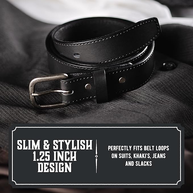 Main Street Forge The Executive Leather Belt | Made in USA | Men's Dress Belt | 1 1/4 Inch Belt