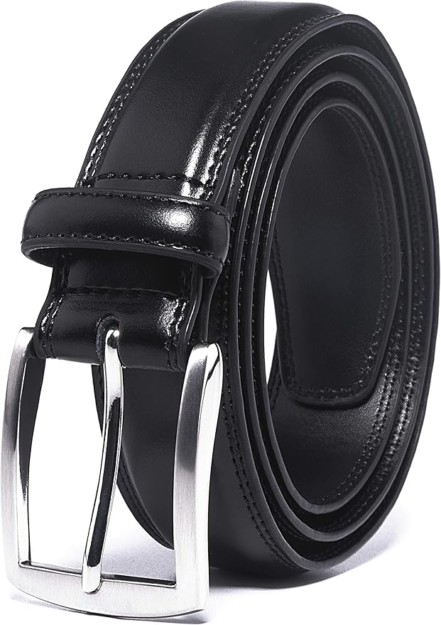 Fabio Valenti Genuine Leather Dress Belts For Men - Mens Belt For Suits, Jeans, Uniform With Single Prong Buckle