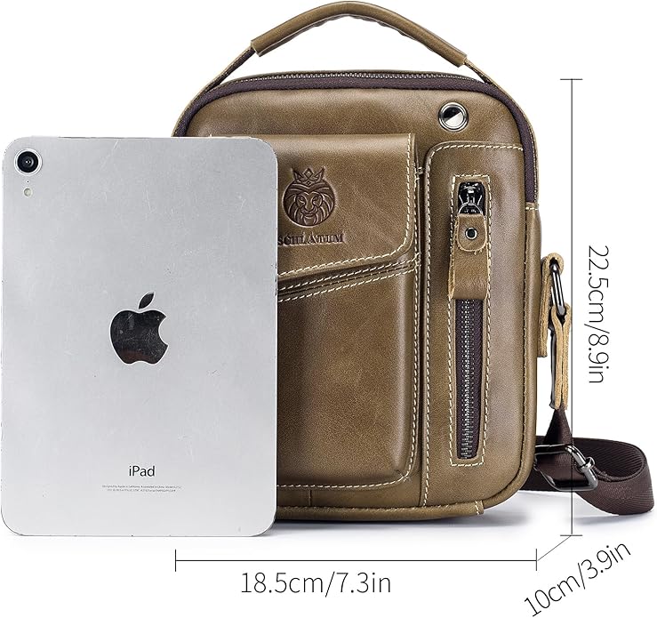 Leather Shoulder Bag for Men Small Mens Crossbody Bag Purses Handbags | Small, Genuine Leather, Crossbody, Men Purse, Casual, Daypack