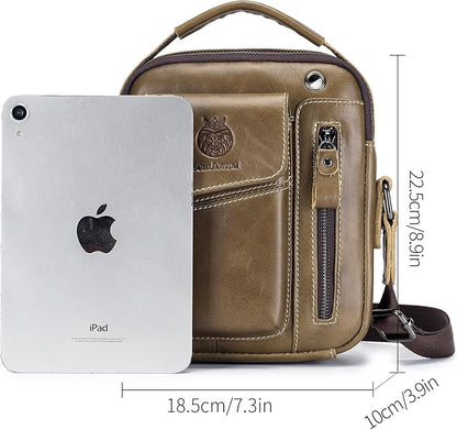 Leather Shoulder Bag for Men Small Mens Crossbody Bag Purses Handbags | Small, Genuine Leather, Crossbody, Men Purse, Casual, Daypack