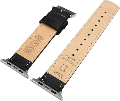 BARTON WATCH BANDS - Top Grain Leather Watch Bands Compatible with Apple Watch Models - 1, 2, 3, 4, 5, 6, 7, 8, 9, 10, SE, Ultra & Ultra 2