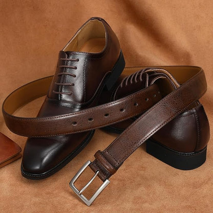 Men's Genuine Leather Dress Belt, 1 3/8" Classic Mens Jeans Pants Belt for Work Business Casual Golf