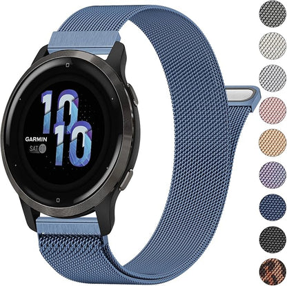 18mm Metal Bands for Garmin Venu 3S / Venu 4 41mm / Venu 2S / Vivoactive 4S / Vivomove 3S / Forerunner 265s Watch Bands, Quick Release Stainless Steel Metal Replacement Wristband Strap for Garmin Forerunner 255s/265s Bands Women Men