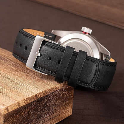 SEURE Quick Release Watch Band,Top Genuine Leather Watch Straps 19mm 20mm 21mm 22mm 24mm for Men and Women