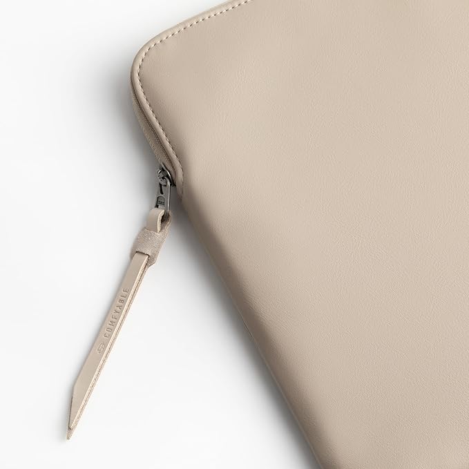 Comfyable Leather Laptop Sleeve Compatible with 16 Inch MacBook Pro M5 Pro/Max & 15 Inch MacBook Air M5 2026 (Loose Fit), Dark Beige